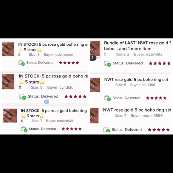 LAST! NWT 5pc rose gold Ring Set - Picture 4 of 6